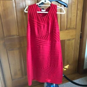 Calvin Klein Red Fitted Sheath Dress